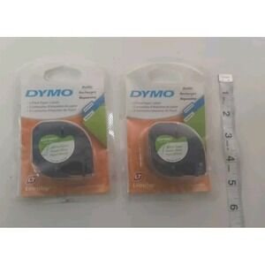 2 Dymo Paper Labels Refill Tape 1/2"x 13' Two Pack White LetraTag Unopened 10697